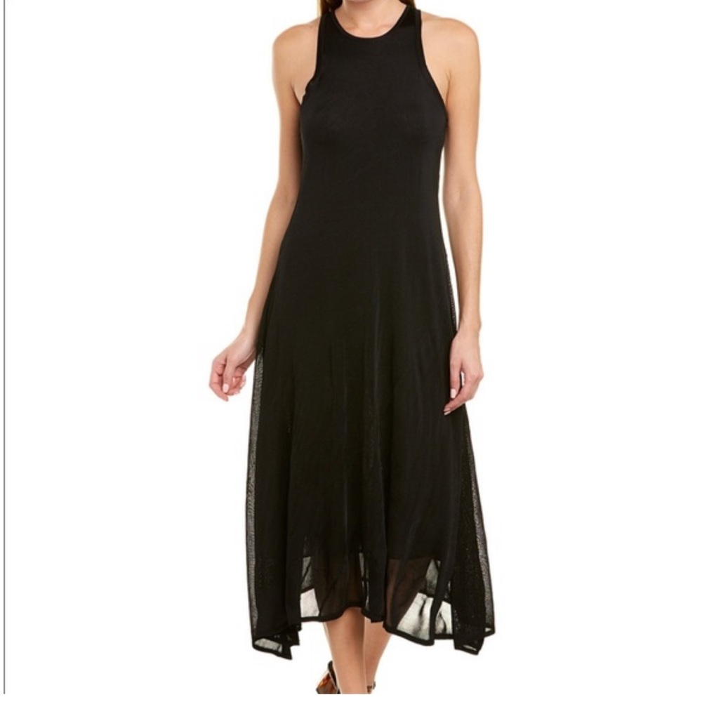 NWT Free People Black Sunburst Solid Midi Dress Size M